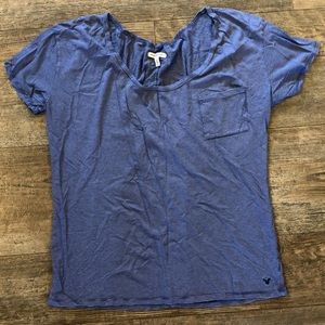 American Eagle blue/grey striped tee